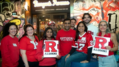 Rutgers alumni in London at homecoming event