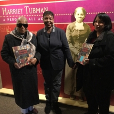 Author Nikki Grimes with Harriet Tubman's ancestors