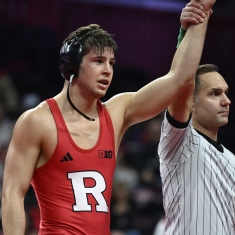Rutgers wrestler Anthony White on December after a victory against 